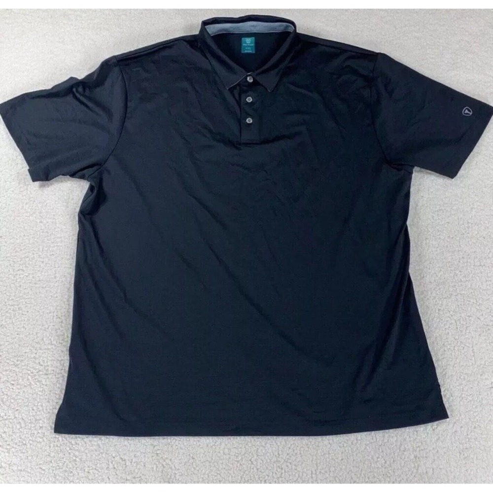 Pro Tour Golf Polo Men's Sz 2XL Black 1/4 Collared Button Down Shirt‎